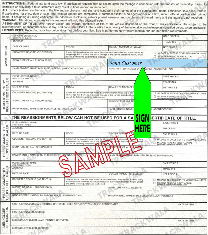How to Sign Your Missouri Car Title