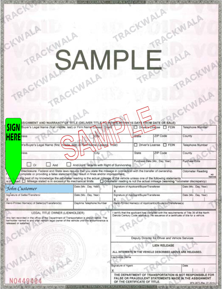 How to Sign Your North Dakota Car Title