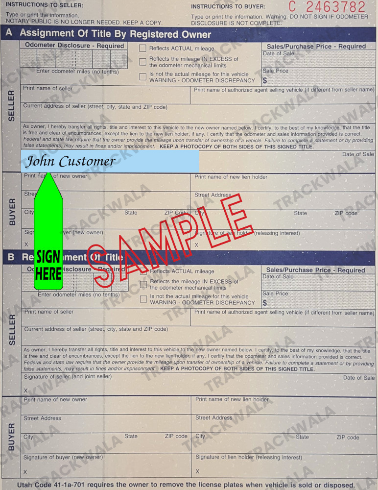 How to Sign Your Utah Car Title
