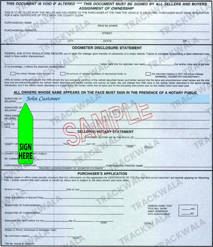 How to Sign Your Wyoming Car Title