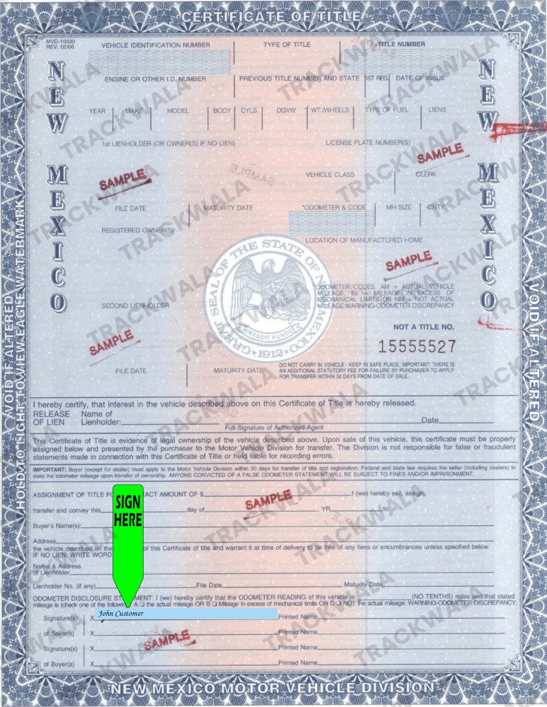 How to Sign Your New Mexico Car Title