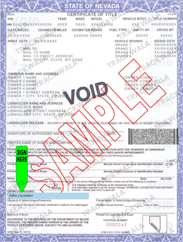 How to Sign Your Nevada Car Title