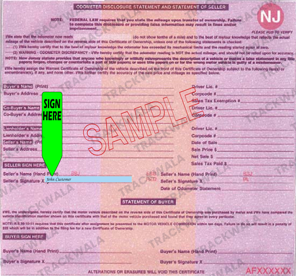 How to Sign Your New Jersey Car Title