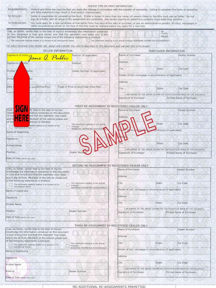 How to Sign Your Indiana Car Title