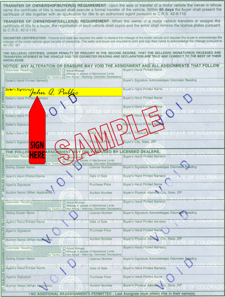 How to Sign Your Colorado Car Title