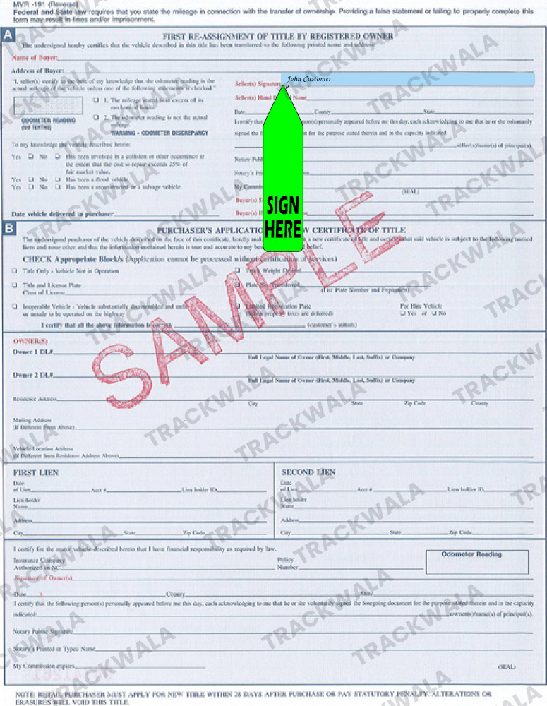 How to Sign Your North Carolina Car Title