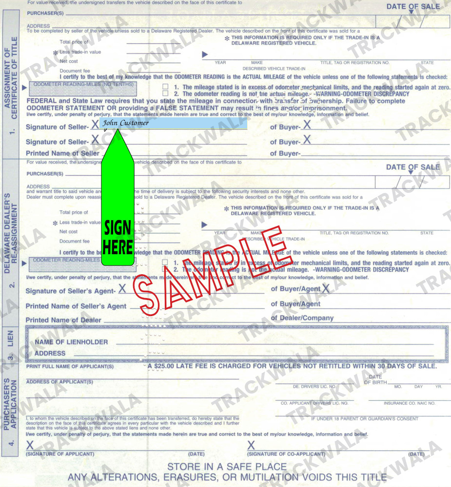 How to Sign Your Delaware Car Title