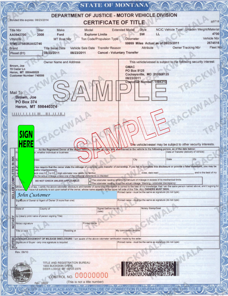 How to Sign Your Montana Car Title