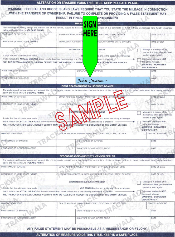 How to Sign Your Rhode Island Car Title