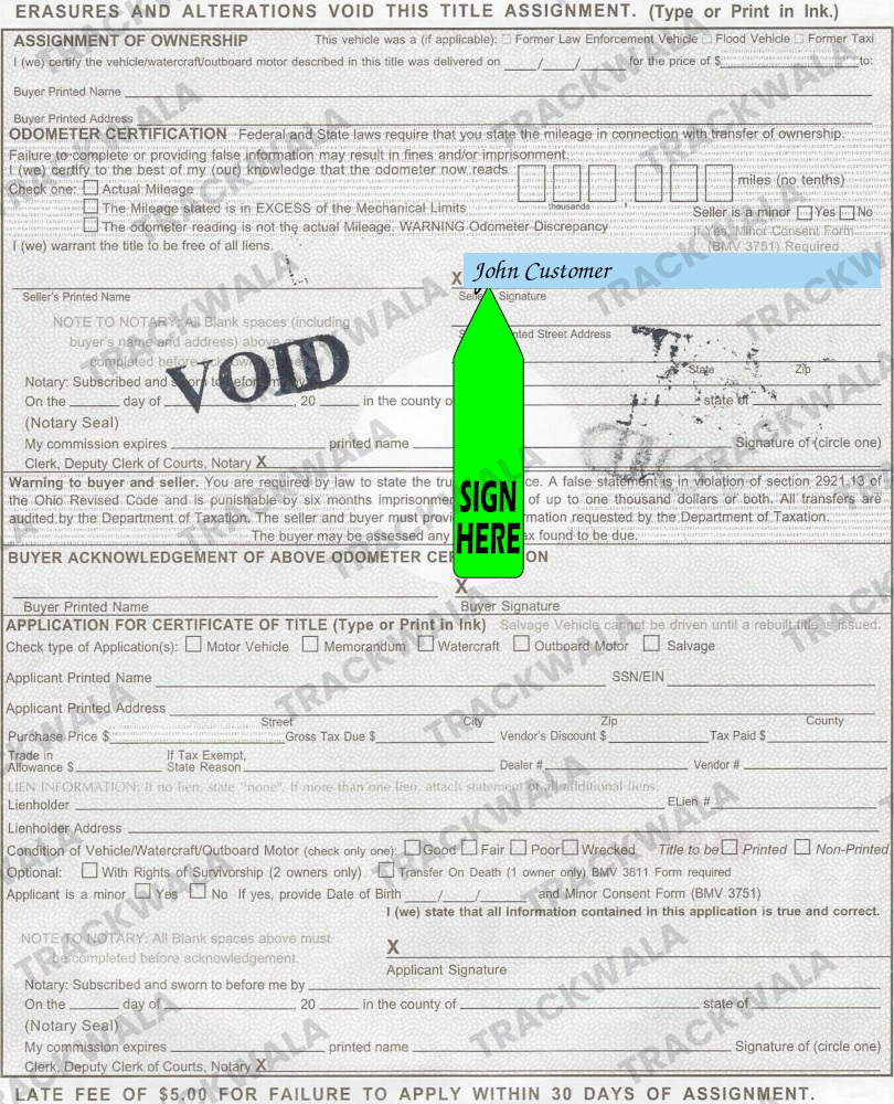 How to Sign Your Ohio Car Title