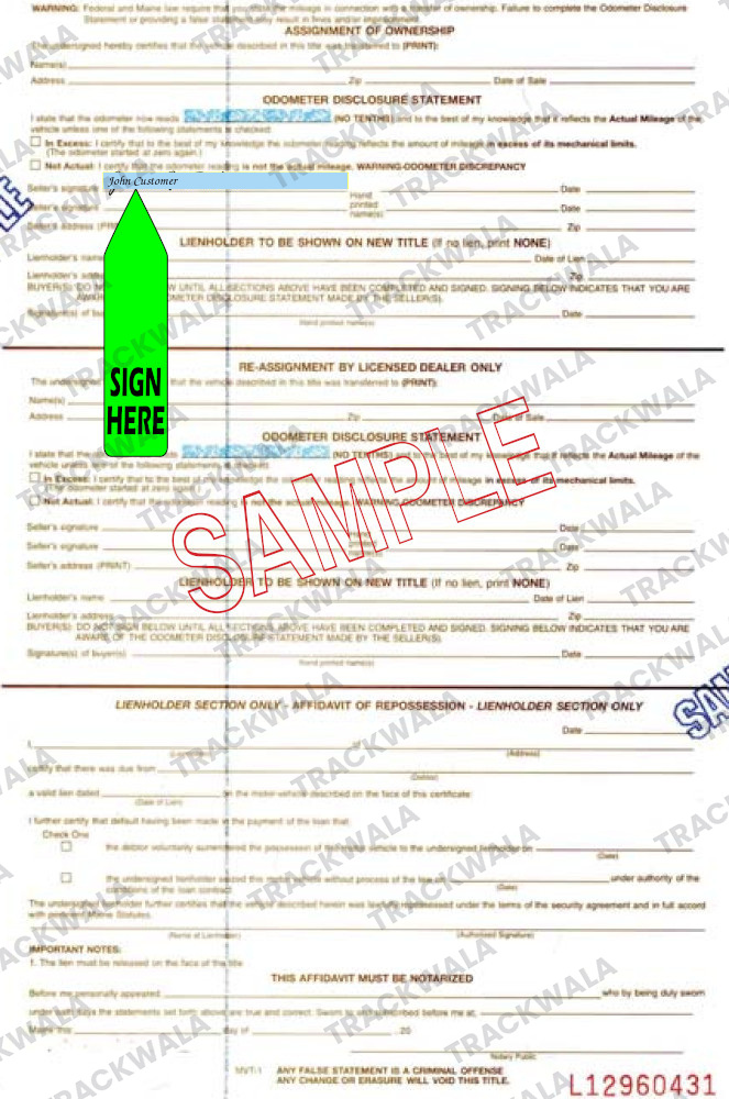 How to Sign Your Maine Car Title